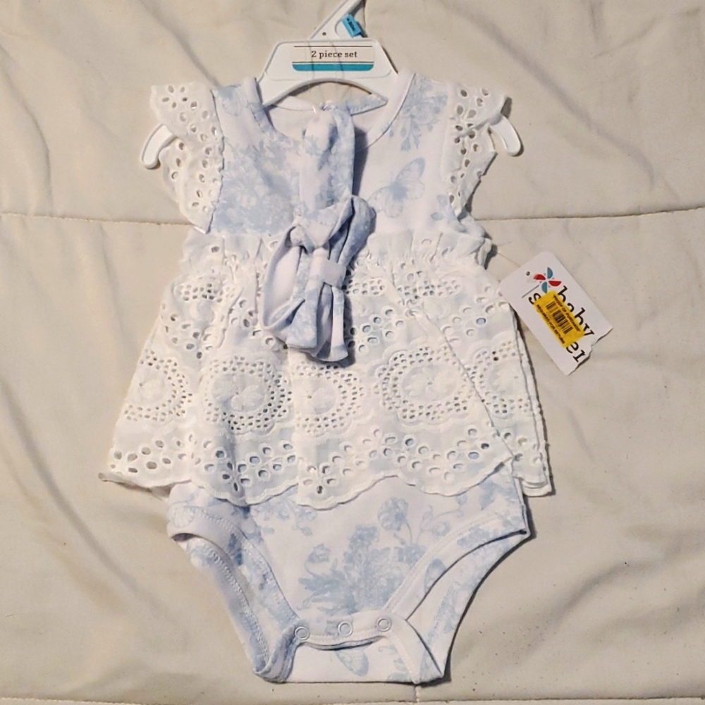 Baby Starters 6 month White with Blue outfit